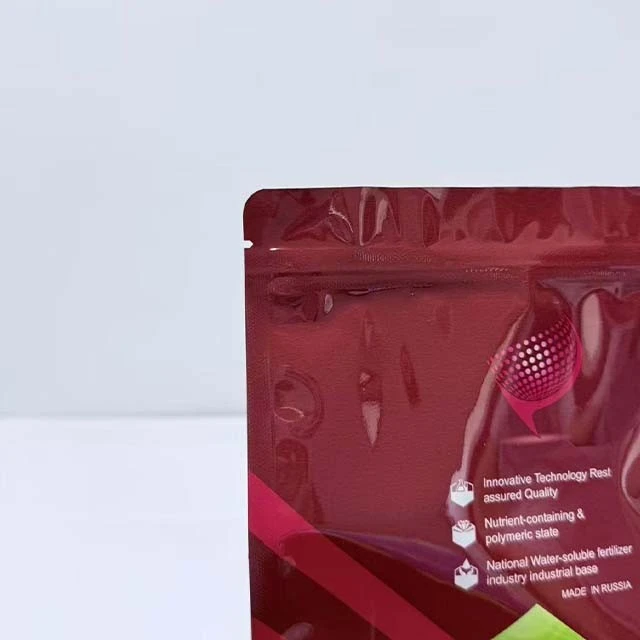 Customized Agricultural Logo Printing Resealable Eight Sided Plastic Sealed Fertilizer And Chemical Fertilizer Packaging Bags