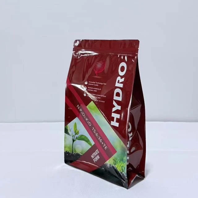 Customized Agricultural Logo Printing Resealable Eight Sided Plastic Sealed Fertilizer And Chemical Fertilizer Packaging Bags